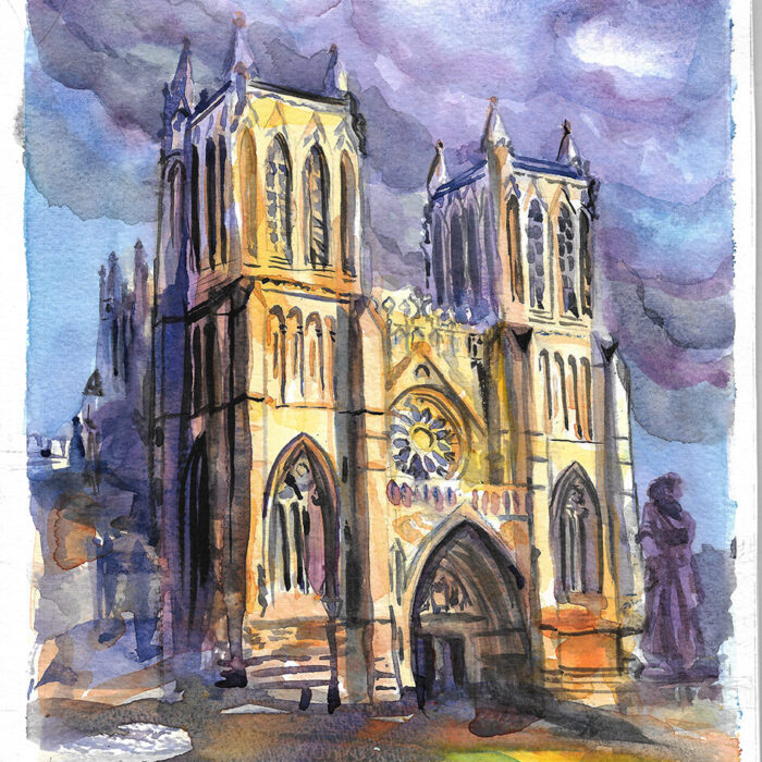 Bristol Cathedral watercolour