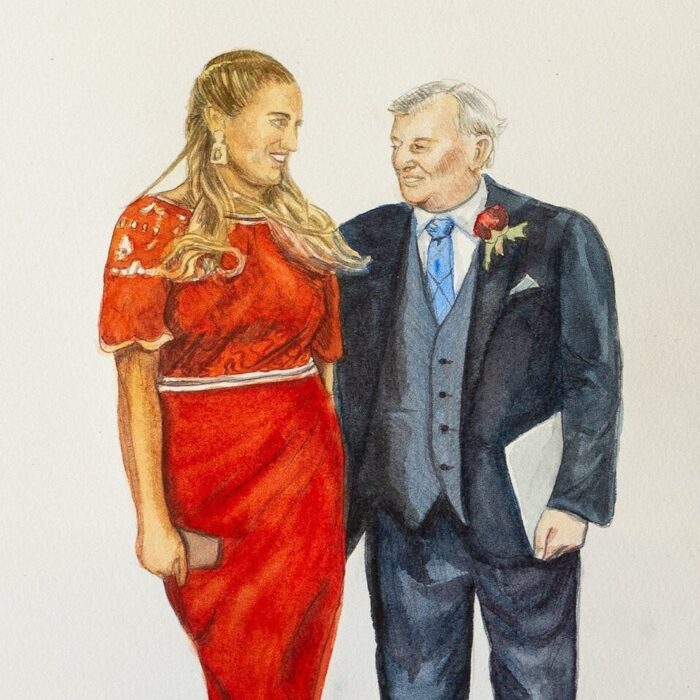 Custom Watercolour portrait of a couple from photo