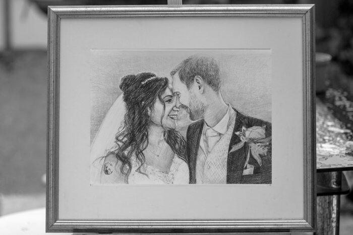 Custom pencil portrait of couple from photo - Image 5